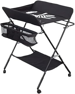 Foldable portable changing table with casters, foldable layer organizer adjustable in height with newborn clothing and baby storage support.. DIAYTAR NIGERIA combines affordability, variety, and convenience with nationwide delivery services.