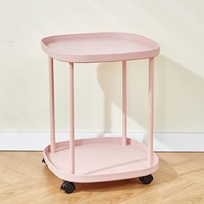 Pivoting Winbo metal carriage at 2 levels with casters for living room, kitchen, office, etc. (pink).. DIAYTAR NIGERIA brings affordable shopping to your fingertips with reliable delivery in less than 8 days.