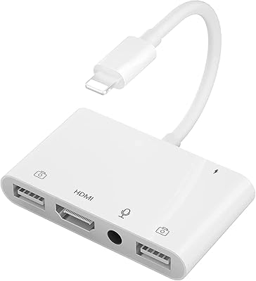 Castowave Lightning to HDMI adapter, iPhone to TV adapter, Live diffusion microphone adapter for iPhone with load port, OTG double USB female adapter compatible with iPhone/iPad.. Shop the smart way with DIAYTAR NIGERIA's extensive selection and budget-friendly nationwide delivery.