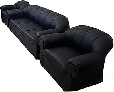 Soft of 5 -seater sofa in imitation leather MP Furniture (black).. DIAYTAR NIGERIA redefines convenience with our vast product selection and swift nationwide delivery.