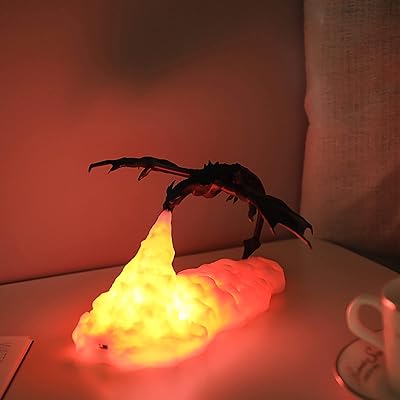 Shenzed Tech Fire Dragon Lampe, LED night light printed in 3D Volcano Lave Lune Lampe Rechargeable Moon Rechargeable For House Bedroom Holiday Decoration Gifts For Children.. DIAYTAR NIGERIA bridges the gap between desire and affordability with nationwide delivery in under 8 days.