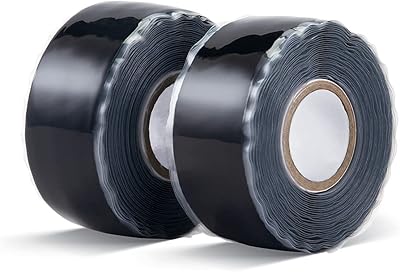 Self -fusion silicone ribbon - 2 rollers 25 mm wide x 3 m in length resistant to weather for pipeline emergency repair/cable strapping/equipment fixing (black).. Shop smart, shop DIAYTAR - Nigeria's most affordable e-commerce platform with nationwide delivery.