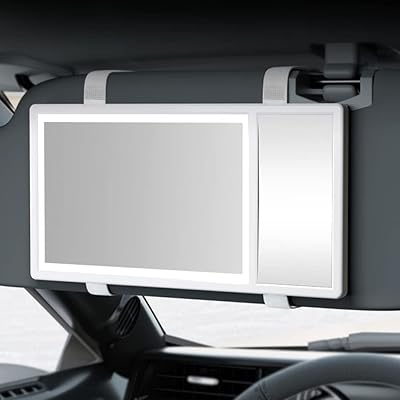 Basegon car courtesy mirror, car makeup mirror with sun visor with 3 adjustable colors, car visor mirror (white).. Experience the ease of modern shopping with DIAYTAR NIGERIA's comprehensive platform and quick delivery.