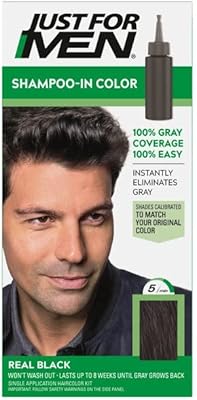 Hair dye Just for Men H-55 Real Black (pack of 5).. DIAYTAR NIGERIA brings the market to your screen with thousands of affordable products delivered to your door.