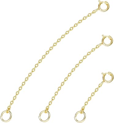 Gold necklace extension, Sterling 925 silver chain extension, ankle bracelet extension link for jewelry manufacturing (1 2 3 inch).. Shop smart with DIAYTAR NIGERIA, offering a vast product range delivered to your doorstep within a week.