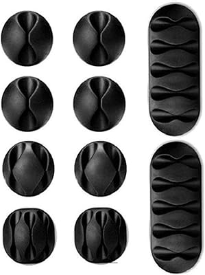 Set of 10 USB cable clamps, organizer of powerful adhesive silicone cable cables, organizing accessories for versatile threads for the house and the office (black).. DIAYTAR NIGERIA delivers satisfaction with every purchase through our affordable and reliable service.