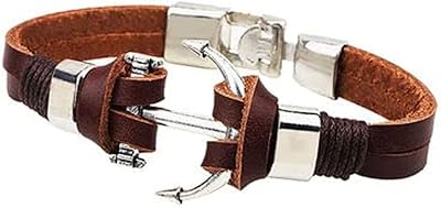 Leather bracelet with cool design for baby anchor, one size, metal, without precious stones.. DIAYTAR NIGERIA: Where every shopping need is fulfilled with affordable prices and nationwide shipping.