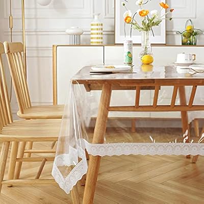 Rectangular transparent plastic tablecloth, PVC protector, waterproof and oil resistant, waterproof and oil resistant tablecloth, transparent table cover for rectangular tables/wooden furniture.. Nigeria’s trusted store online — DIAYTAR Nigeria never disappoints.