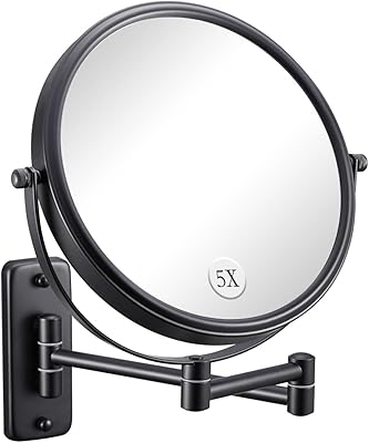 Discolved wall makeup mirror with magnification 5x duplicate magnifying mirror.. Nigeria shops with DIAYTAR — wide selection, fast shipping, and great value.