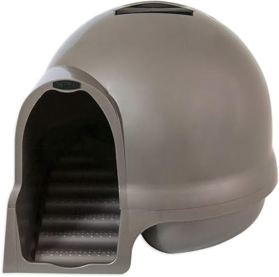 Dome of cat litter Petmate Buddha Clean Step (made in the United States from 95 %recycled materials) - Brushed nickel.. DIAYTAR NIGERIA: Where shopping is a pleasure with affordable prices and reliable delivery service.