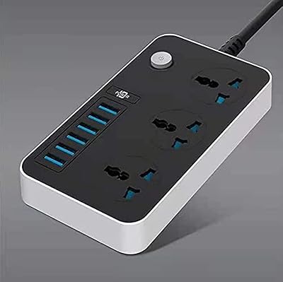 Universal Multiprises ITMEI GIA with 3 sockets and 6 USB (3.1 A) ports with protection against overvoltages, 2 -meter portable charger, cord adapter, fuse and power extension (black).. Shop with intention at DIAYTAR NIGERIA, offering thousands of products at budget-friendly prices.