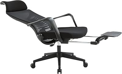 Modern ergonomic office chair with VIofov lumbar support with great headrest and retractable footrest (Black Boss).. Discover the perfect shopping balance at DIAYTAR NIGERIA with competitive prices and prompt delivery.