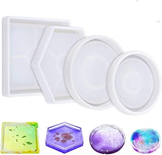 Alykdon Lot of 4 molding molds in wavy agate resin, silicone molds for the manufacture of epoxy clay, epoxy resin molds for home decoration crafts.. Shop like never before with DIAYTAR NIGERIA's comprehensive marketplace and budget-friendly shipping.