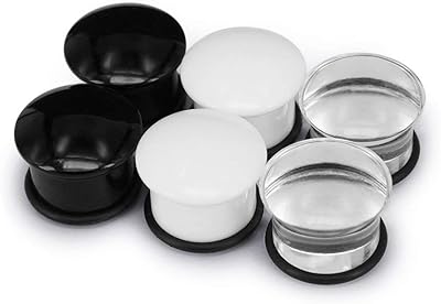Set of 3 pairs of brilliant acrylic earplugs, 5-20 mm, tunnel piercing, black ear gauge with toric joint for men and women.. Your favorite online marketplace — DIAYTAR Nigeria delivers quick and cheap.