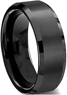 Black steel ring for men, US size 10, titanium.. DIAYTAR NIGERIA brings affordable shopping solutions to every corner of Nigeria in just 5-8 days.