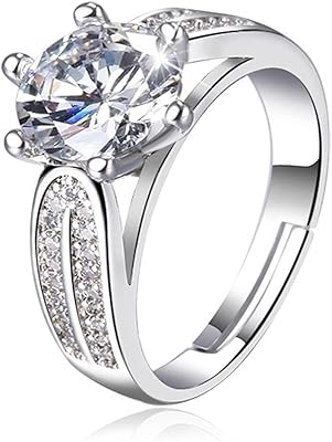 Sterling Sterling Silver Ring Gold Plated 925 with simulated diamond for women, Adjustable size ring of Swarovski Element.. Shop confidently with DIAYTAR NIGERIA, offering affordable prices and reliable delivery within a week.