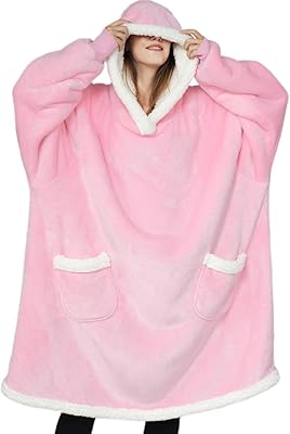 Lucky RAW portable hooded cover, Sherpa fleece hooding cover for adults, hot and comfortable blanket with large pocket for interior and exterior use (pink).. DIAYTAR Nigeria brings you closer to everything you need — fast delivery, low costs, and variety.