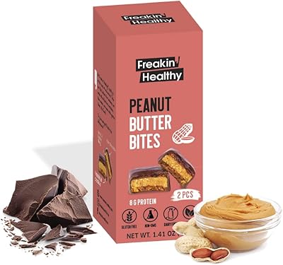 Bars of peanut butter coated with chocolate Freakin 'Healthy (2 bites inside) 40 g, raw chocolate snacks without gluten, healthy and vegan.. Discover shopping made simple with DIAYTAR NIGERIA's comprehensive platform and nationwide delivery service.