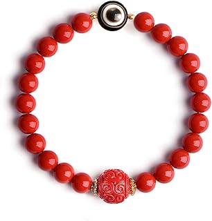Women's pearl eye bracelet, feng shui wealth bracelet, vermilion red crystal, natural agate, reiki healing stone, real double protection, red bracelet bringing luck and prosperity.. Shop with purpose and save with DIAYTAR NIGERIA's extensive platform and nationwide delivery service.