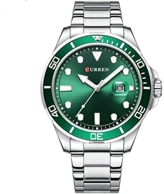 Analog watch, stainless steel case, green dial, date window, silver and green stainless steel bracelet, men's bracelet, silver green, bracelet.. Shop across categories at DIAYTAR NIGERIA with the confidence of affordable prices and delivery within 8 days.