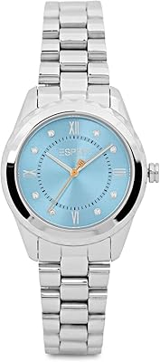 Analog quartz watch for women with light blue dial (ES1L320M0055), silver color.. Shop with ease at DIAYTAR NIGERIA and enjoy our extensive product range delivered at affordable rates.