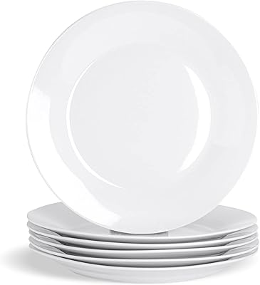 Set of white plates Argon 12 pieces - classic extra large porcelain plates with wide edge - 307 mm (12 inches).. Shop with confidence at DIAYTAR NIGERIA, enjoying competitive prices and delivery within 8 days.