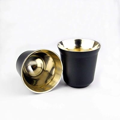 Set of cups with espresso in stainless steel Qian yixian 80 ml - set of coffee cups and isolated tea with 2 layers.. Your budget-friendly online marketplace, DIAYTAR NIGERIA delivers a world of products in just 5-8 days.