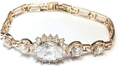 Trendy palm bracelet for women, jewelry, white plated crystal, 18 carat pink gold, beautiful gift.. DIAYTAR NIGERIA combines extensive product options with budget-friendly prices, delivered in 5-8 days.