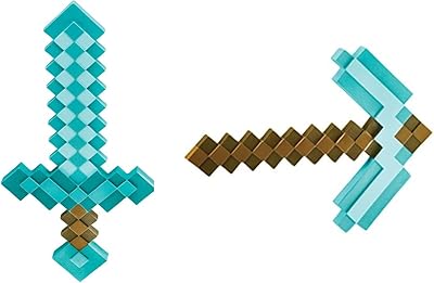 Ensemble sword and minecraft ax, set of Official Minecraft costume accessories for children.. DIAYTAR NIGERIA revolutionizes online retail with our vast selection and cost-effective delivery options.