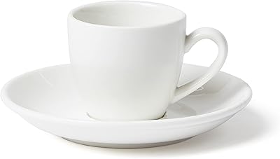 Cup with espresso and saucer in Borselita porcelain, 80 ml, ivory.. DIAYTAR NIGERIA brings the marketplace to your screen with affordable products delivered in 5-8 days.