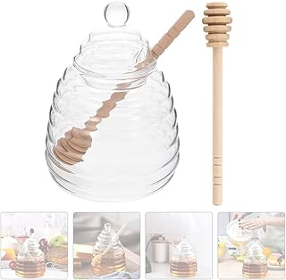 Siosi honey pot with additional honey stick, honey honey pot with honey pot with spoon, honey distributor and honey support for house and kitchen 500 ml.. DIAYTAR NIGERIA: Making quality accessible to all Nigerians with affordable prices and quick delivery.