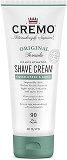Cremo Silver Water & Percha razing cream, ultra-very-douce shaving cream that fights the cuts and burns of the razor, 177 ml.. DIAYTAR NIGERIA: Bringing quality products to your doorstep at prices that won't break the bank.