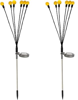Morelian Lot of 2 pivoting solar lamps in 6 heads, intelligent control, waterproof outdoor lighting with earth intake for decoration of garden atmosphere.. Shop with ease at DIAYTAR NIGERIA and enjoy our extensive product range delivered at affordable rates.