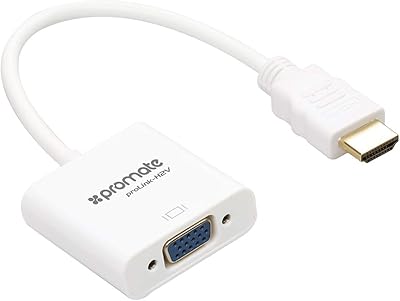 HDMI conversion cable to VGA Promat for all computers, laptops and TV screens, white color.. Why shop anywhere else? DIAYTAR Nigeria has it all, at prices you’ll love.