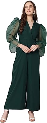 Long combination with wide legs with organza sleeves for women.. DIAYTAR NIGERIA: Where shopping meets satisfaction with affordable prices and prompt delivery services.