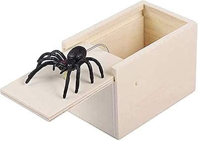 Box of Wooden Surprise pranks with fun and practical design (rubber spider box).. Shop with confidence at DIAYTAR NIGERIA, enjoying competitive prices and delivery within 8 days.
