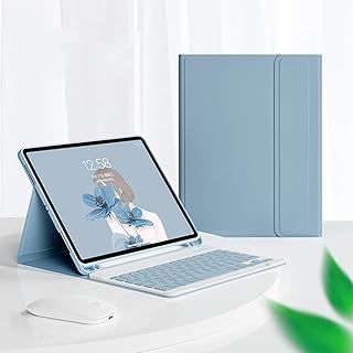 Case with Arabic English keyboard Tamia and Bluetooth mouse for iPad 10.2 inch 9th generation 2021/8th generation 2020/7 generation 2019, iPad Pro 10.5 inches 2017/iPad Air 3rd generation 10.5 2019 (blue mouse).. Looking for trendy fashion, home essentials, or electronics? DIAYTAR Nigeria has it all and delivers within days, not weeks.