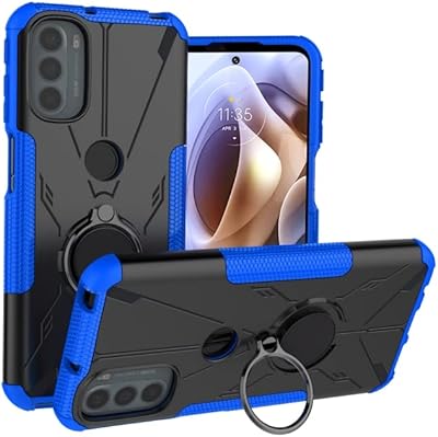BGM shell compatible with Motorola Moto G41 Armor Bear, PC + TPU antichoc protection case with blue support ring.. Discover endless possibilities with DIAYTAR NIGERIA's comprehensive selection and reliable shipping.