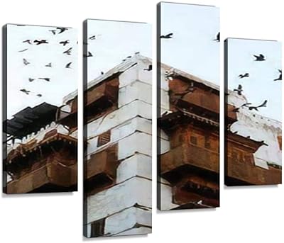 Printing of wall art framed by the old historic town of Djeddah, Kingdom of Saudi Arabia, abstract digital printing, decoration for the house, the office, ready to hang, 4 panels.. Experience budget-friendly shopping at DIAYTAR NIGERIA, Nigeria's premier online marketplace with quick delivery.