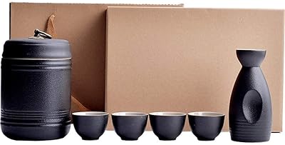 Japanese sake service, Saké bottle and sake cups, 4 sake cups, 1 sake bowl, 1 mulled wine jar with cover.. DIAYTAR NIGERIA transforms dreams into deliveries with our affordable prices and 5-8 day shipping.