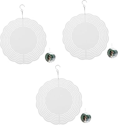 Villcase 3 Pieces Wind Carillons Frame Photo Window Sublimation White Handicrafts Wind Circle Printable Sublimation Wind Firers Offle of Wind Flower in Aluminum Ornaments DIY.. Experience retail therapy without the financial stress at DIAYTAR NIGERIA's budget-friendly marketplace.