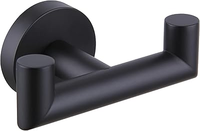 Double crochet with matt black towels, bathroom stainless steel bathroom shelf for walls for wall towels.. DIAYTAR NIGERIA: Empowering Nigerians with access to affordable products and reliable 5-8 day delivery.