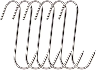 RJWKAZ meat hooks in stainless steel for poultry, barbecue, cooking and smoking (5 inches - 6 rooms).. DIAYTAR NIGERIA brings the marketplace to your screen with affordable products delivered in 5-8 days.