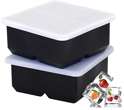 Large square ice cube mold in food quality with 4 gross slots with lid, party ice cream machine, 2 pieces.. DIAYTAR NIGERIA brings affordable shopping solutions to every corner of Nigeria in just 5-8 days.
