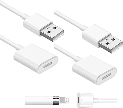 Apple Pencil charging adapter compatible with Apple Pencil 1st generation (package of 2), 1st generation pencil charger cable of 3.3 feet helps prolong the battery life and protect the load port.. Everything you need is just a click away with DIAYTAR Nigeria — shop now and receive your order in days.
