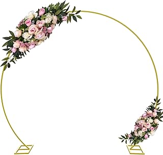 HKOSME Large Round Background Frame, Ark of Gold Metallic Wedding Arch, Decor of backdrops for wedding, birthday, birthday, graduation.. Shop with purpose at DIAYTAR NIGERIA and receive products at unbeatable prices within the week.