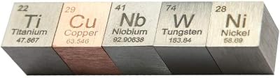 Set of cubes of OOPP elements 10 mm density density cubestanium copper nickel niobium tungsten metal 5 rooms.. DIAYTAR NIGERIA: Where shopping dreams become reality with budget-friendly prices and prompt delivery.