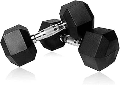 A pair of rubber hexagonal dumbbells 25 kg/weightlifting/training.. DIAYTAR NIGERIA redefines convenience with our diverse marketplace and affordable nationwide shipping.