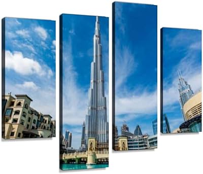 Printing on canvas city in motion, abstract digital printing for bedroom decoration, desk, ready to hang without frame, 4 panels, 4Ps.. DIAYTAR NIGERIA brings the market to your fingertips with affordable prices and swift delivery services.