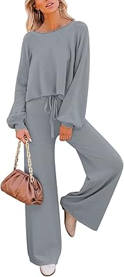 Two -room trainers for women, long -sleeved knitted sweater and large pants, comfortable clothing set.. DIAYTAR NIGERIA: Transforming how Nigerians shop with our vast selection and nationwide delivery.